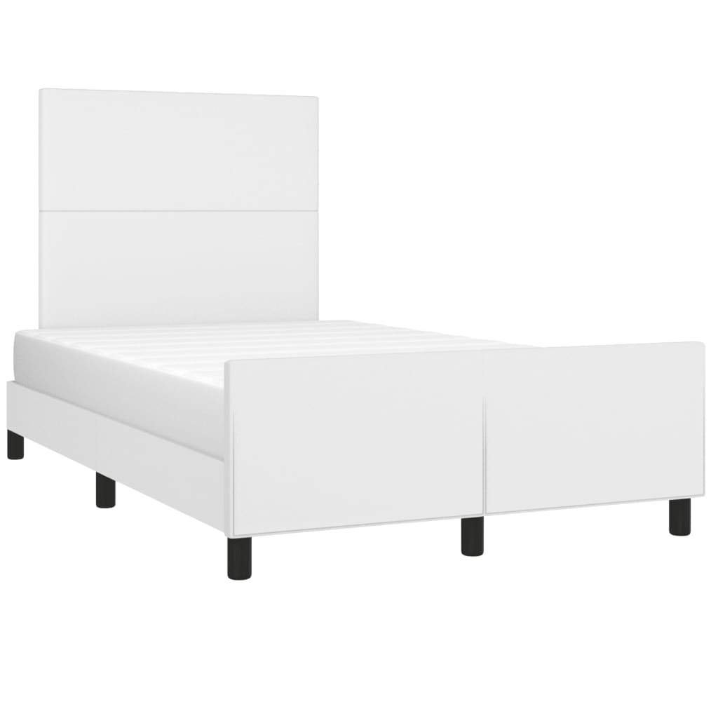 vidaXL Cadru de pat fără saltea alb 120x190 cm piele artificială