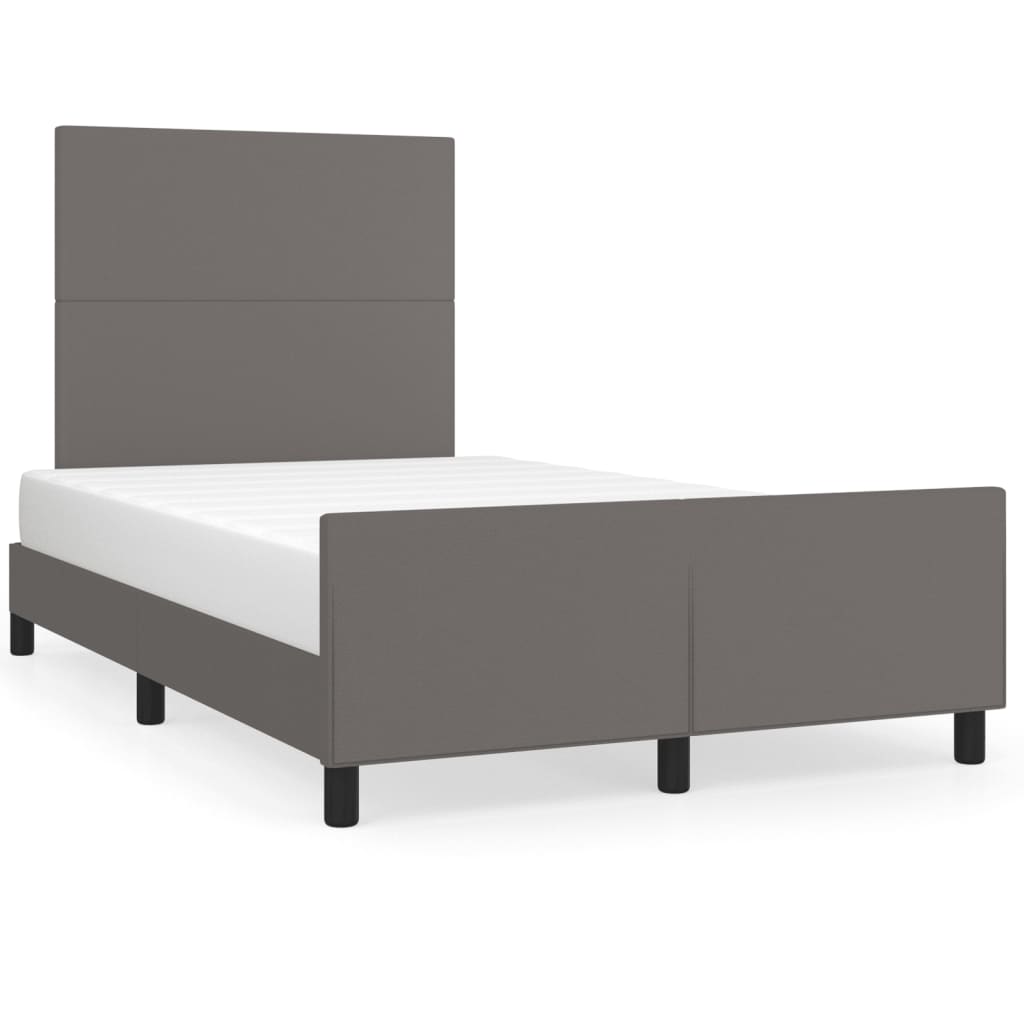 vidaXL Cadru de pat fără saltea gri 120x190 cm piele artificială