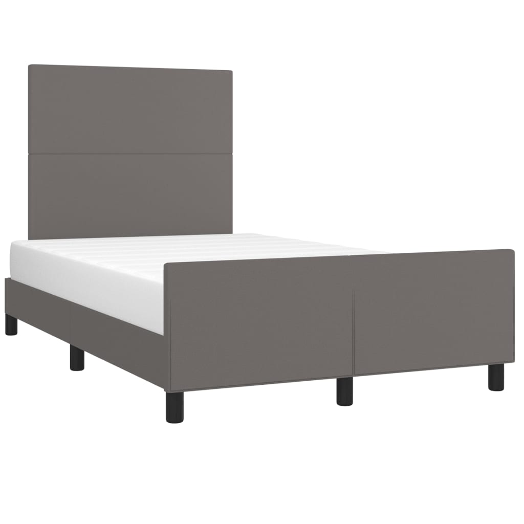 vidaXL Cadru de pat fără saltea gri 120x190 cm piele artificială