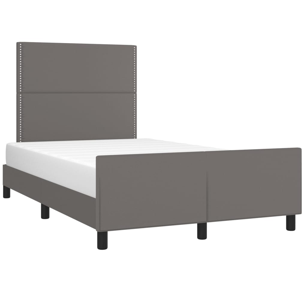 vidaXL Cadru de pat fără saltea gri 120x190 cm piele artificială