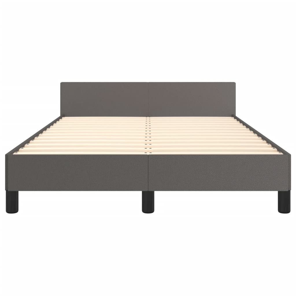 vidaXL Cadru de pat fără saltea gri 120x190 cm piele artificială