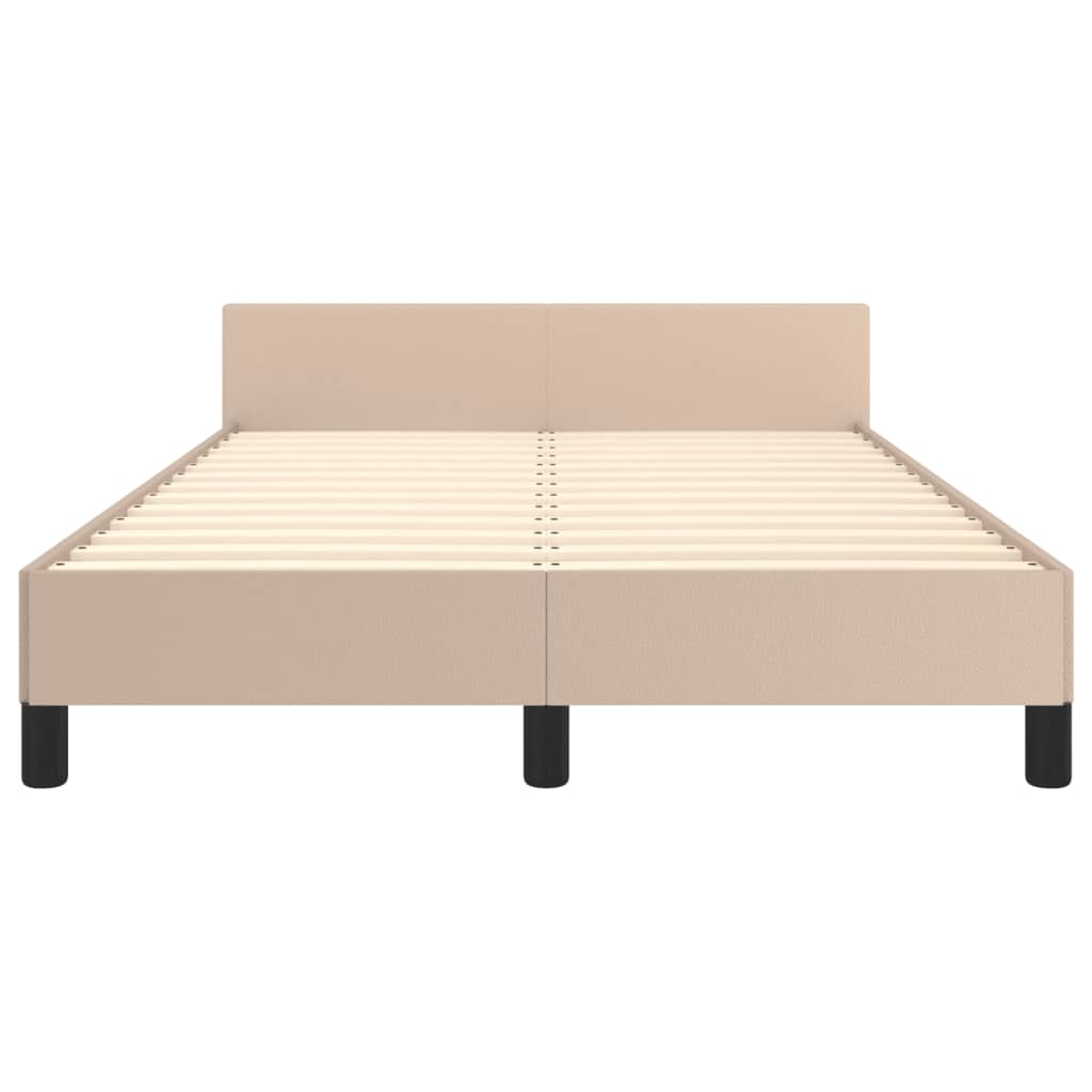 vidaXL Cadru de pat fără saltea cappuccino 120x190cm piele artificială