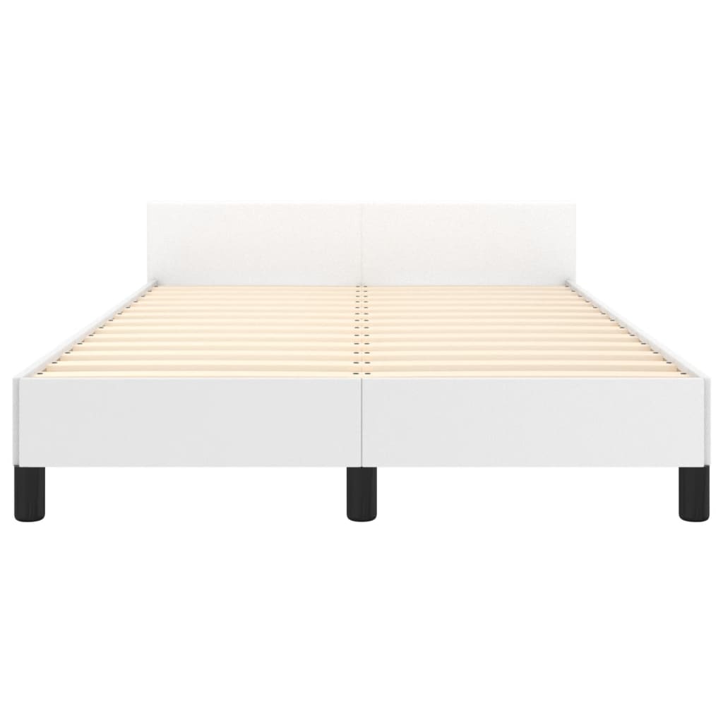 vidaXL Cadru de pat fără saltea alb 120x190 cm piele artificială