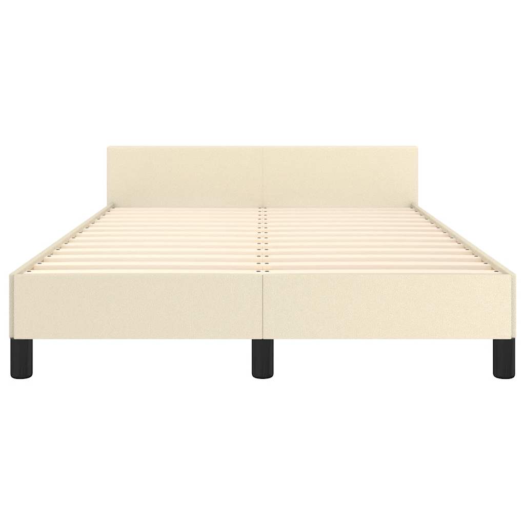 vidaXL Cadru de pat fără saltea cremă 120x190 cm piele artificială