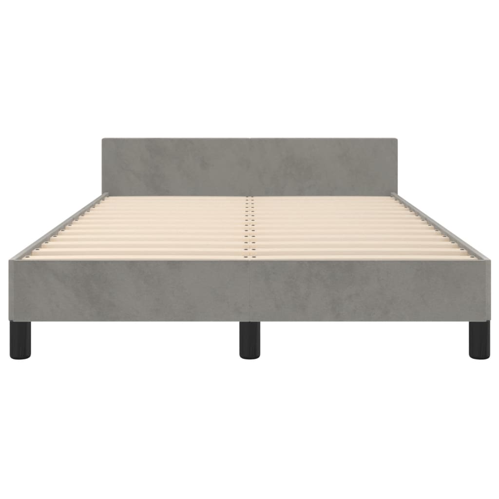 vidaXL Cadru de de pat fără saltea Gri deschis 120x190 cm catifea