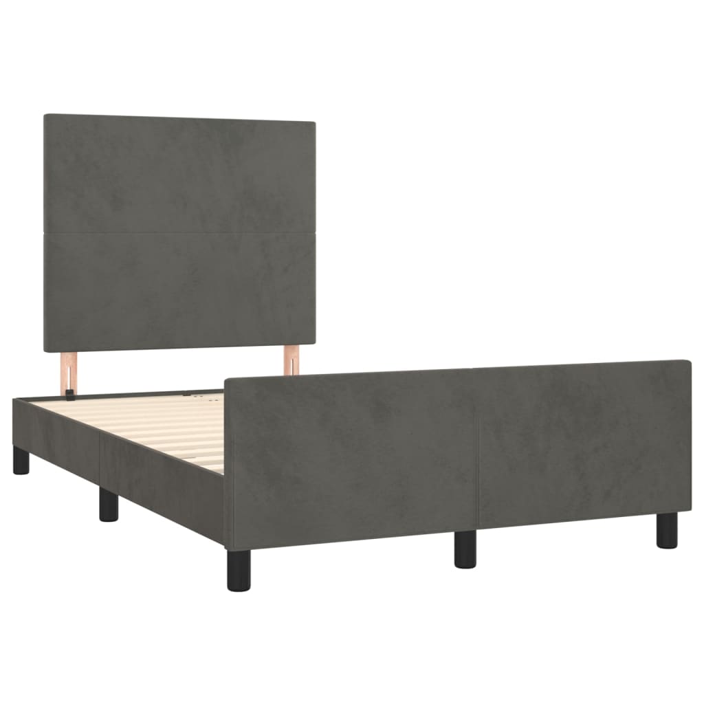 vidaXL Cadru de pat fără saltea Gri închis 120x190 cm catifea vidaXL Cadru de pat fără saltea Gri închis 120x190 cm catifea