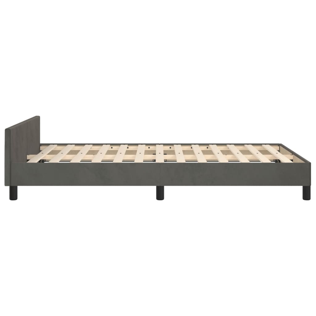 vidaXL Cadru de pat fără saltea Gri închis 120x190 cm catifea vidaXL Cadru de pat fără saltea Gri închis 120x190 cm catifea
