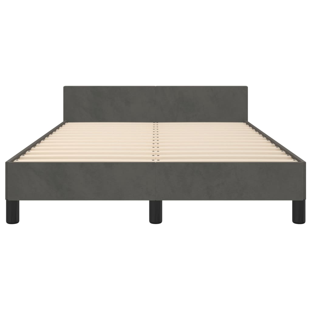 vidaXL Cadru de pat fără saltea Gri închis 120x190 cm catifea