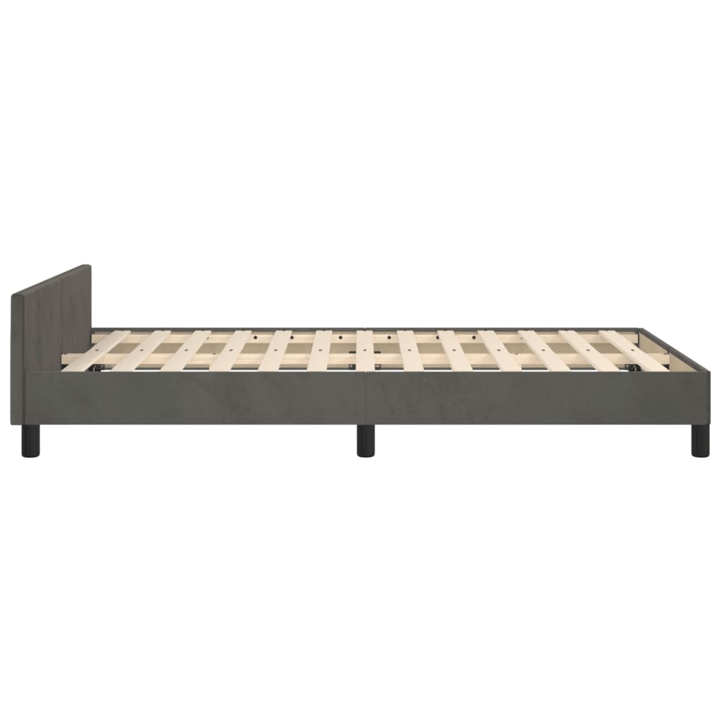vidaXL Cadru de pat fără saltea Gri închis 120x190 cm catifea