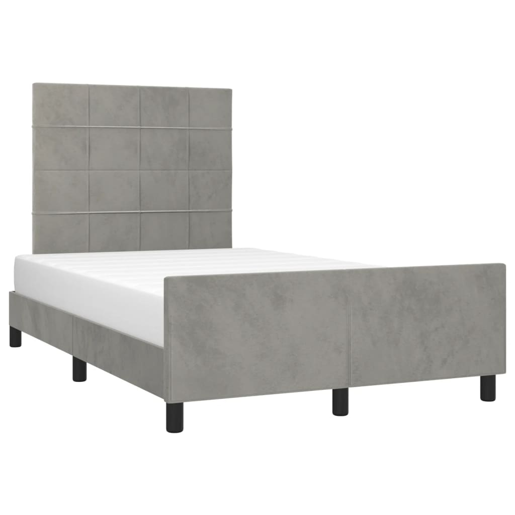 vidaXL Cadru de de pat fără saltea Gri deschis 120x190 cm catifea