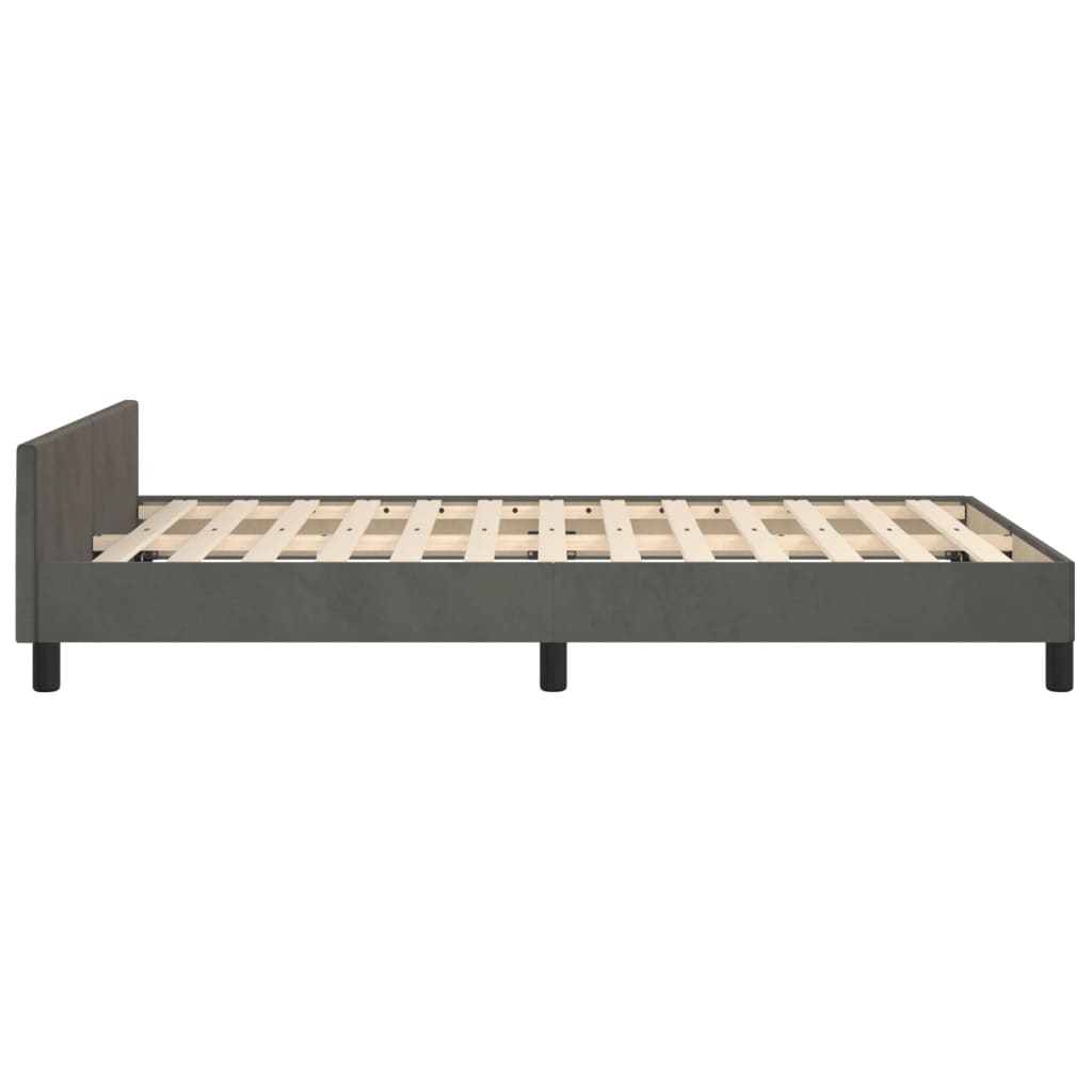 vidaXL Cadru de pat fără saltea Gri închis 120x190 cm catifea vidaXL Cadru de pat fără saltea Gri închis 120x190 cm catifea