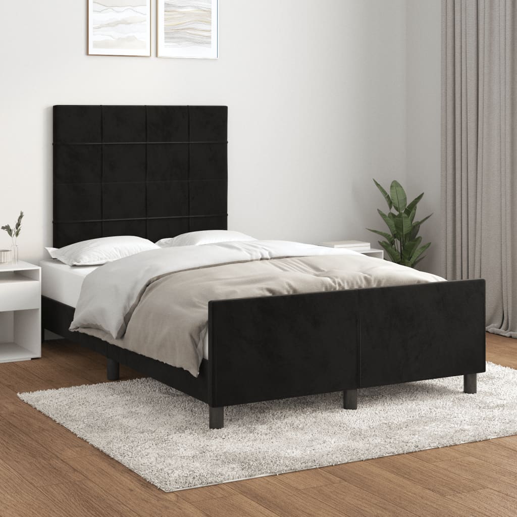vidaXL Cadru de pat fără saltea Negru 120x190 cm catifea vidaXL Cadru de pat fără saltea Negru 120x190 cm catifea