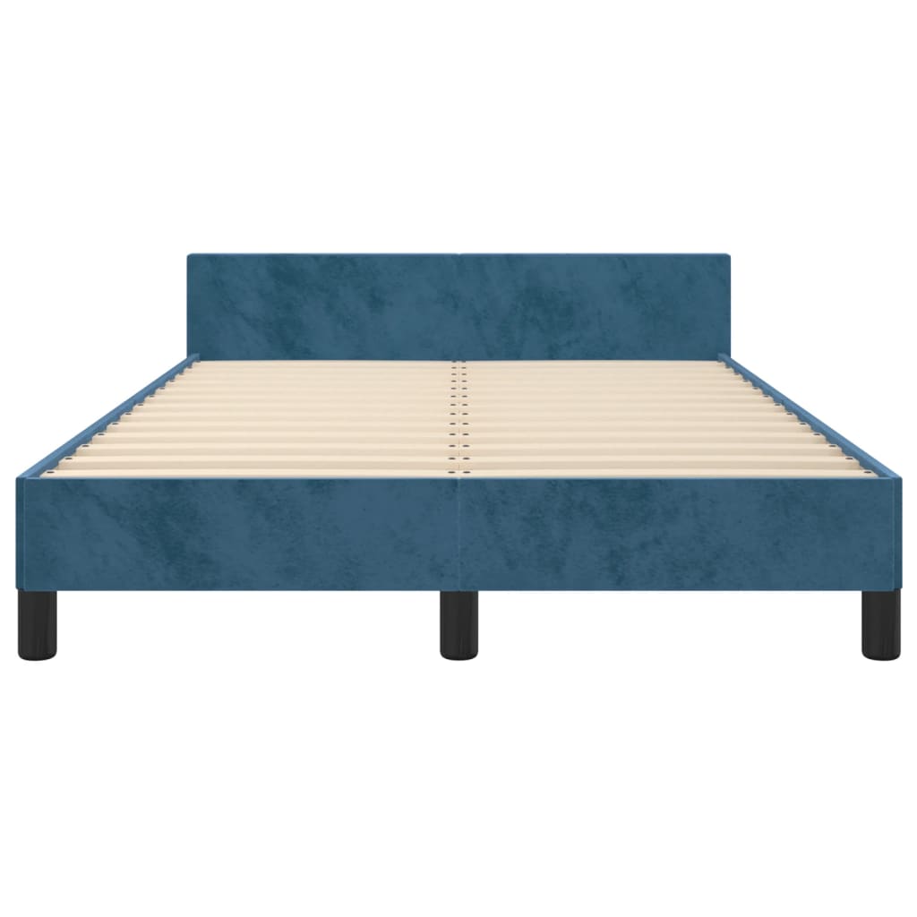 vidaXL Cadru de pat fără saltea albastru închis 120x190 cm catifea
