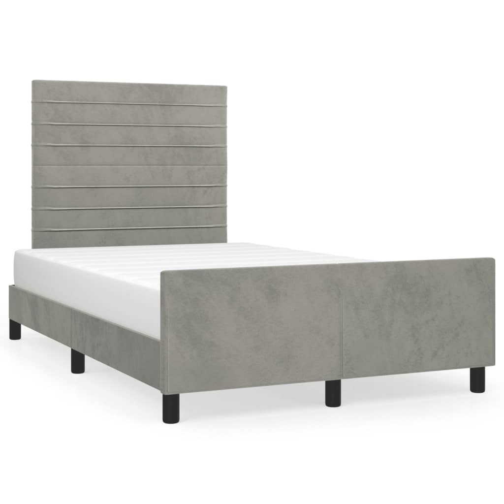 vidaXL Cadru de de pat fără saltea Gri deschis 120x190 cm catifea