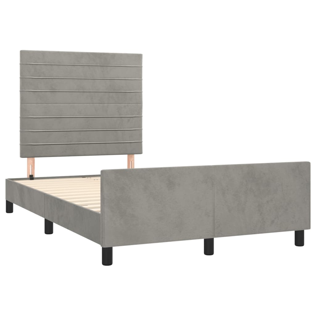 vidaXL Cadru de de pat fără saltea Gri deschis 120x190 cm catifea