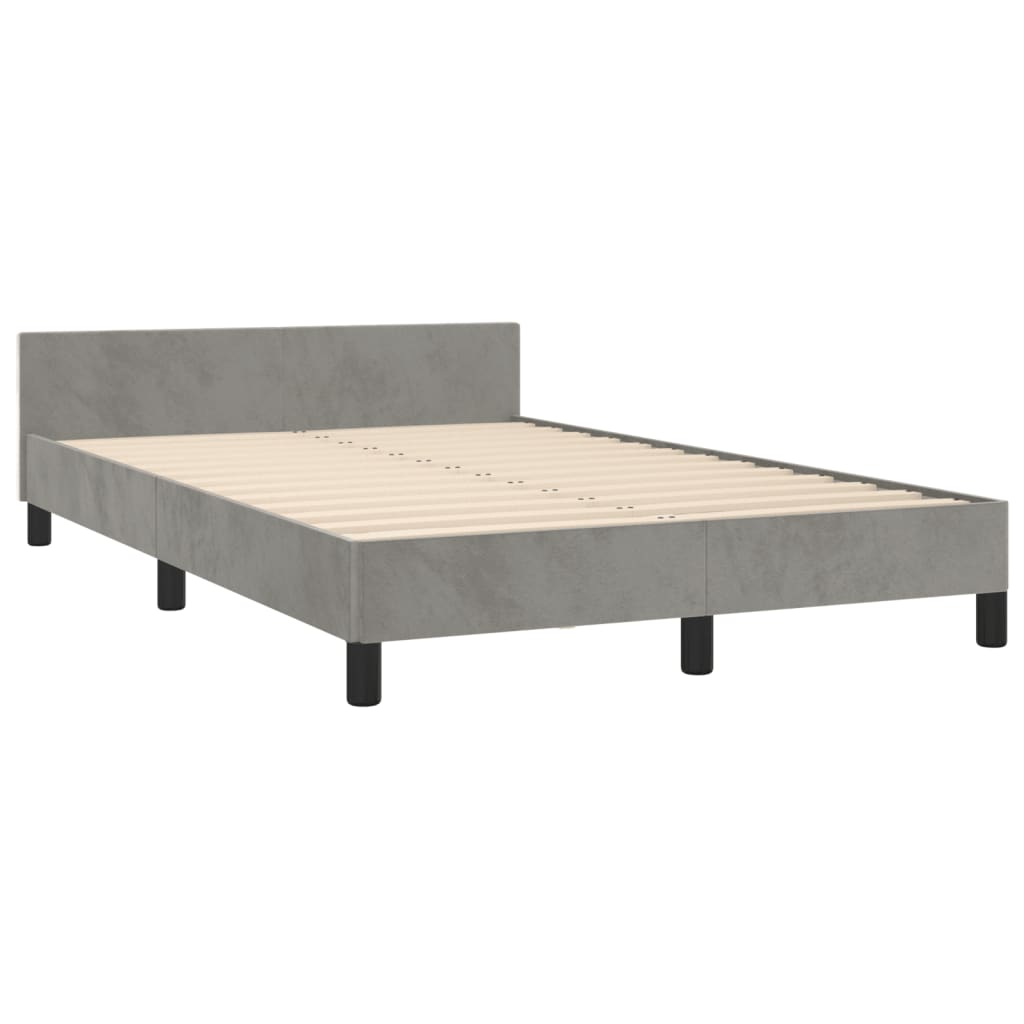 vidaXL Cadru de de pat fără saltea Gri deschis 120x190 cm catifea
