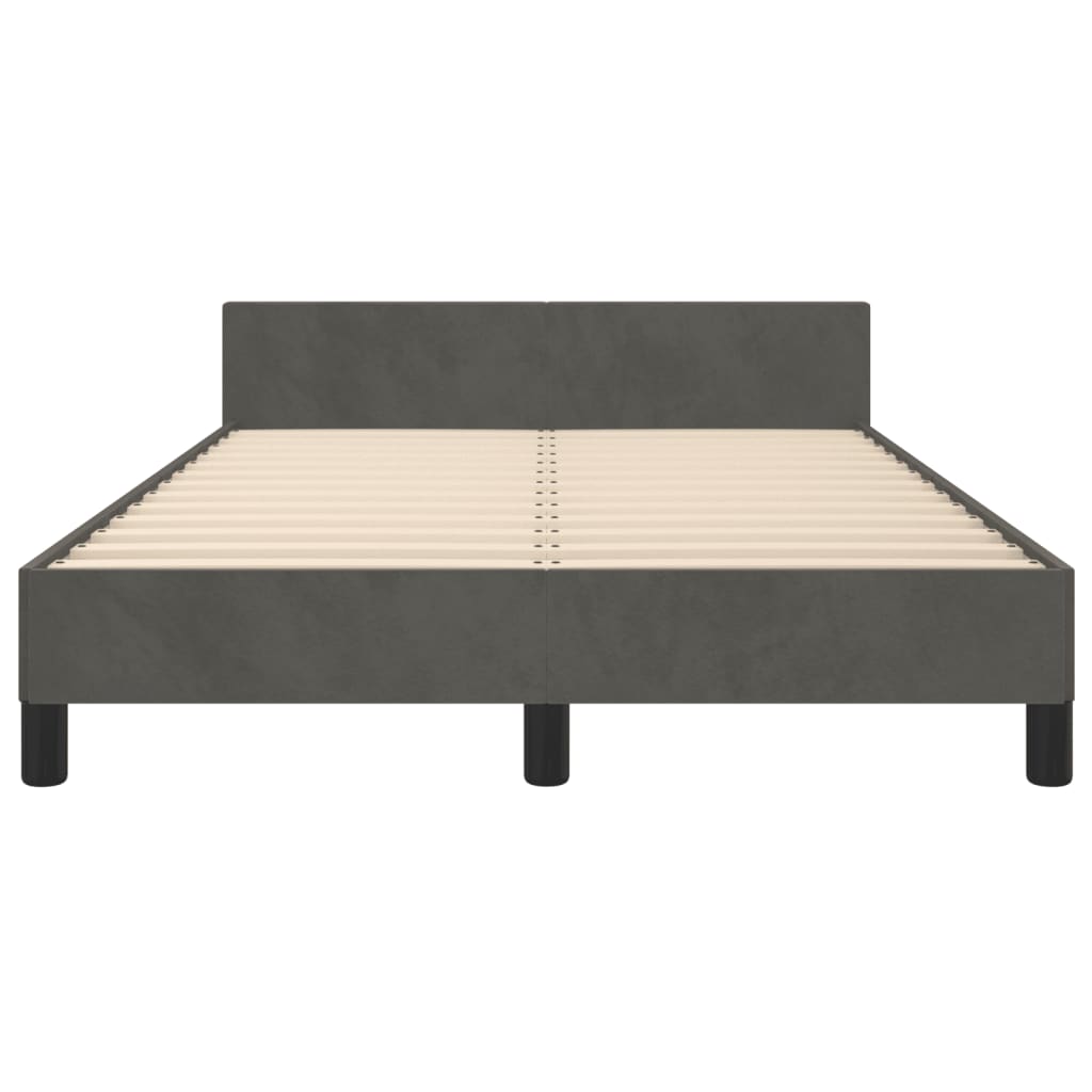 vidaXL Cadru de pat fără saltea Gri închis 120x190 cm catifea