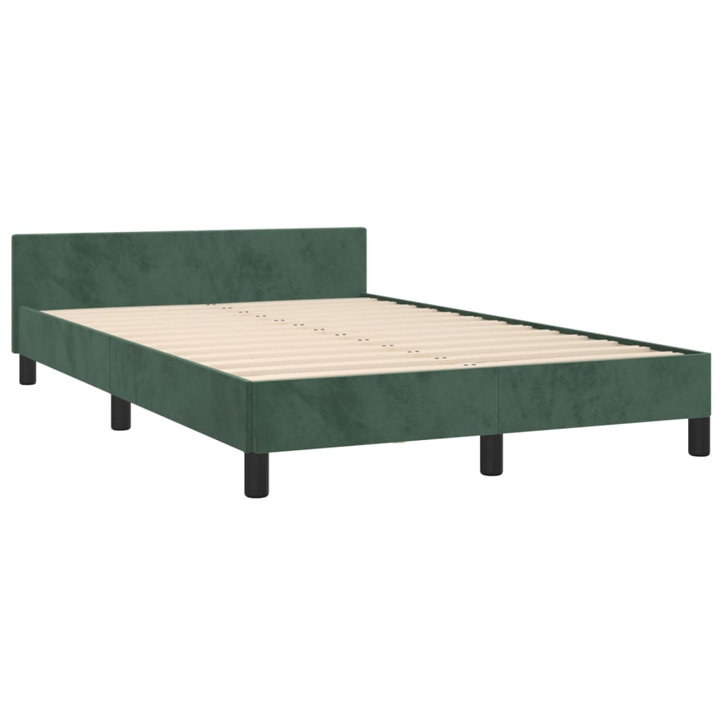 vidaXL Cadru de pat fără saltea verde închis 120x190 cm catifea