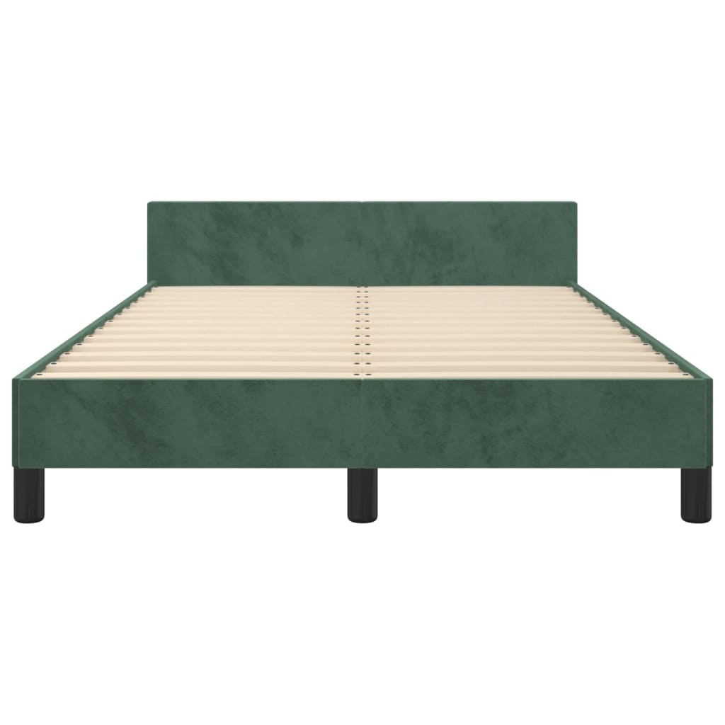 vidaXL Cadru de pat fără saltea verde închis 120x190 cm catifea