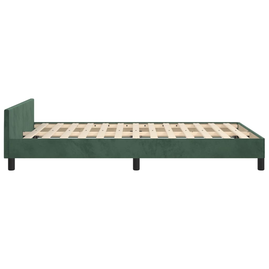 vidaXL Cadru de pat fără saltea verde închis 120x190 cm catifea