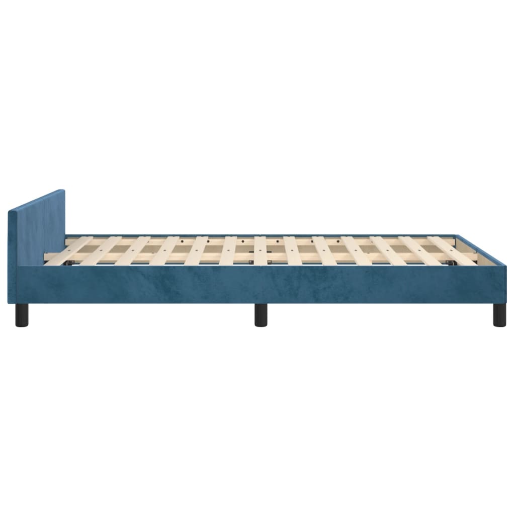 vidaXL Cadru de pat fără saltea albastru închis 120x190 cm catifea