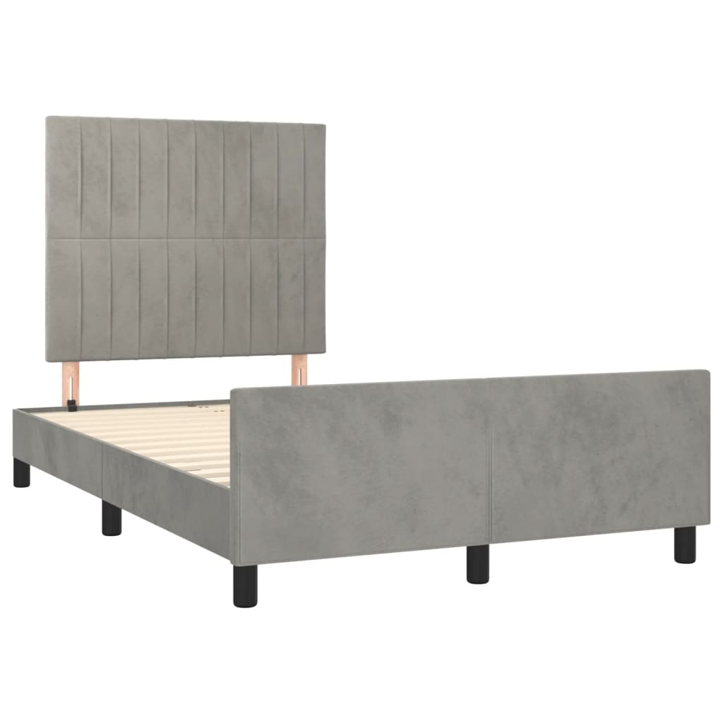 vidaXL Cadru de de pat fără saltea Gri deschis 120x190 cm catifea