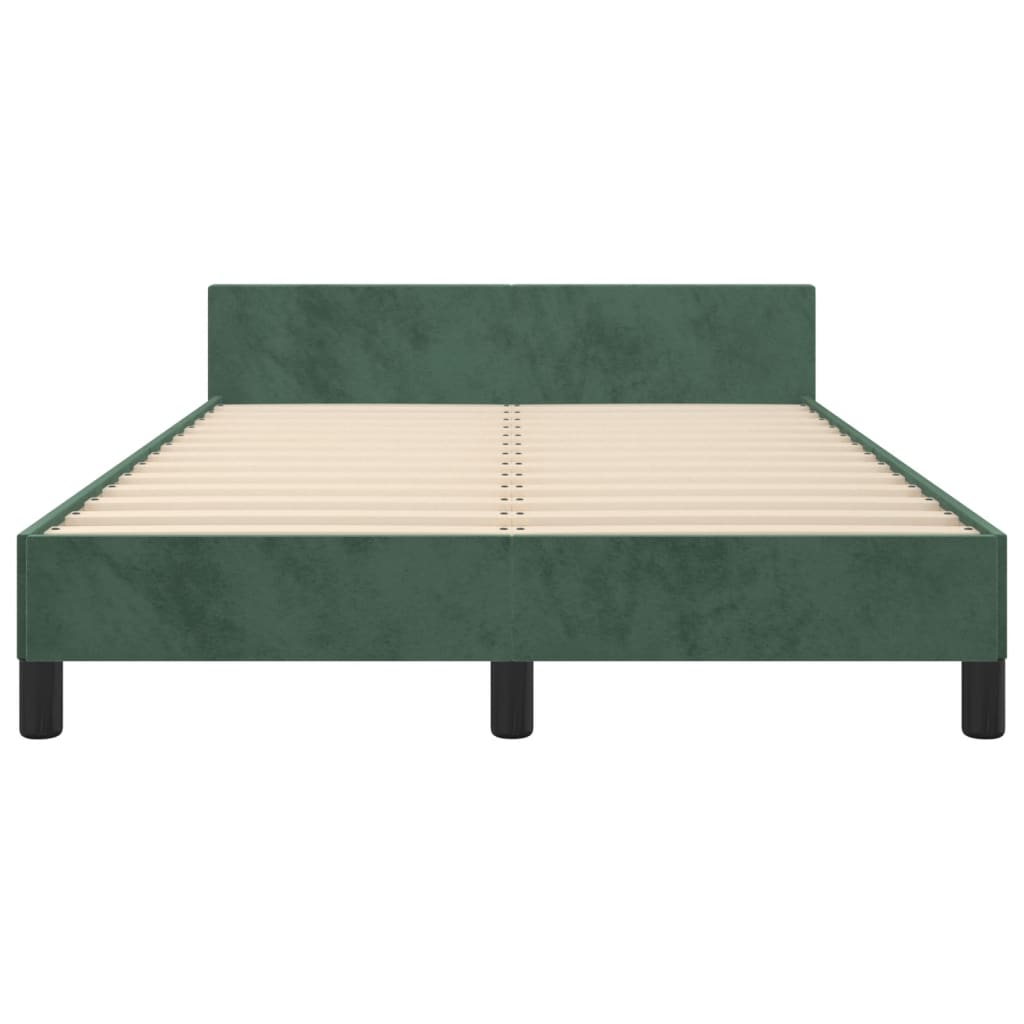 vidaXL Cadru de pat fără saltea verde închis 120x190 cm catifea