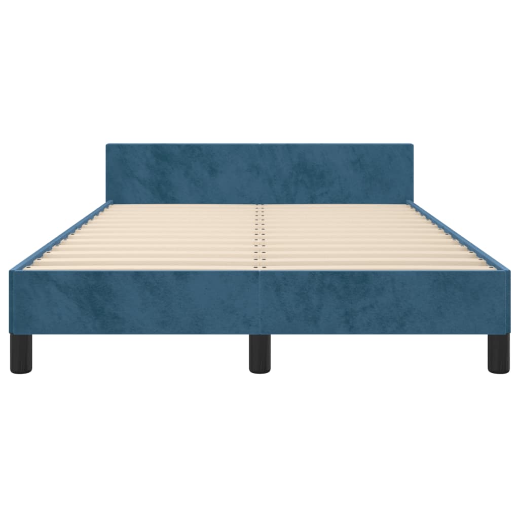 vidaXL Cadru de pat fără saltea albastru închis 120x190 cm catifea