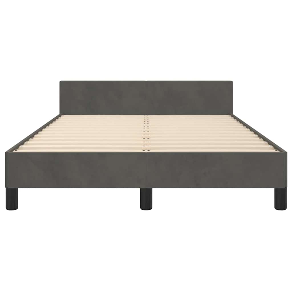 vidaXL Cadru de pat fără saltea Gri închis 120x190 cm catifea