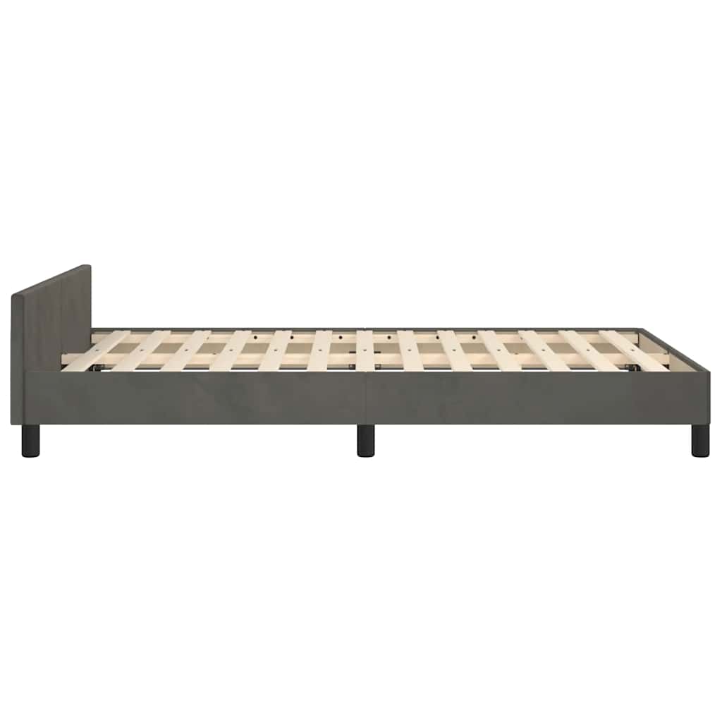 vidaXL Cadru de pat fără saltea Gri închis 120x190 cm catifea