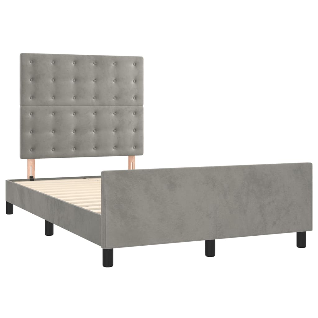 vidaXL Cadru de de pat fără saltea Gri deschis 120x190 cm catifea