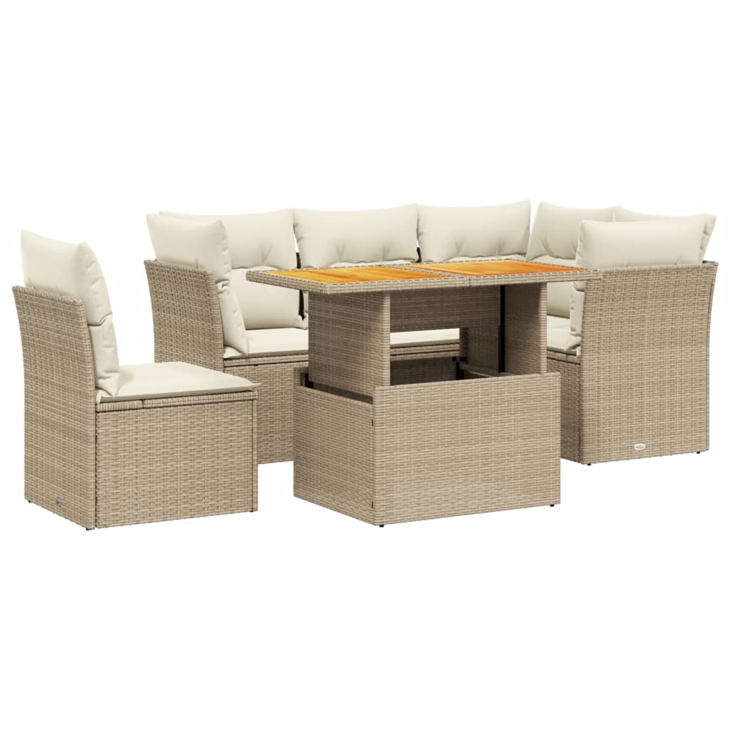 vidaXL Set canapele de grădină cu perne, 5 piese, bej, poliratan
