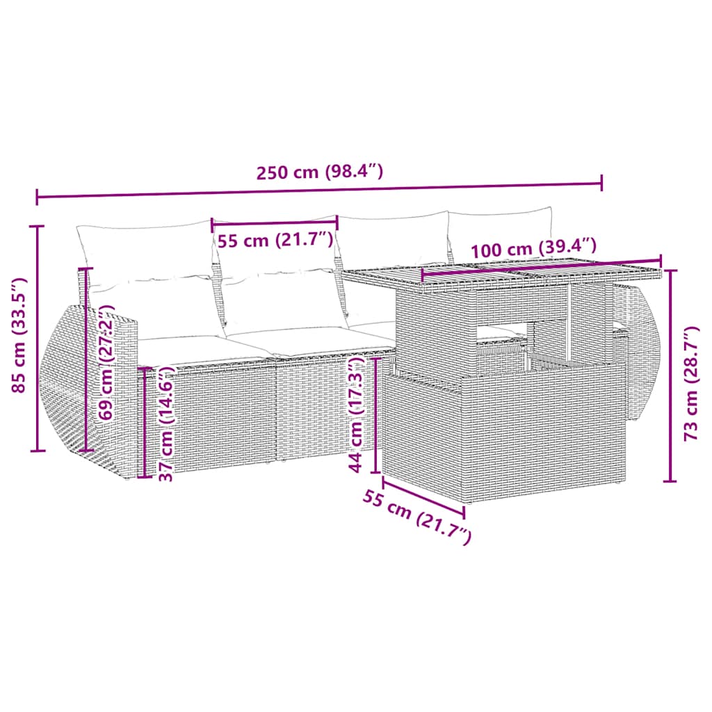 vidaXL Set canapele de grădină cu perne, 5 piese, bej, poliratan vidaXL Set canapele de grădină cu perne, 5 piese, bej, poliratan
