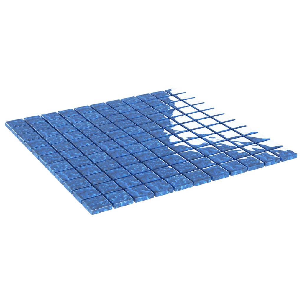 vidaXL Plăci mozaic, 11 buc., albastru, 30x30 cm, sticlă vidaXL Plăci mozaic, 11 buc., albastru, 30x30 cm, sticlă