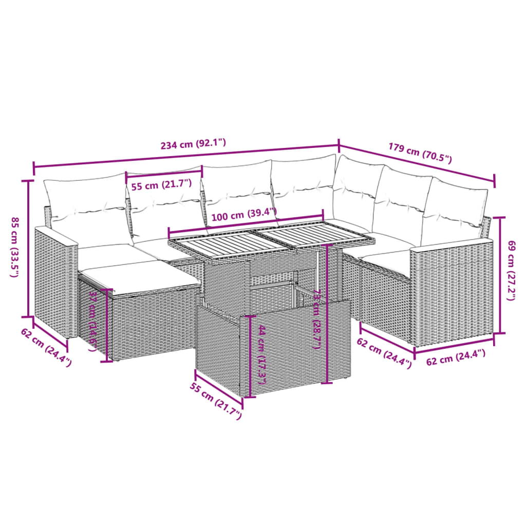vidaXL Set mobilier de grădină cu perne, 8 piese, negru, poliratan vidaXL Set mobilier de grădină cu perne, 8 piese, negru, poliratan