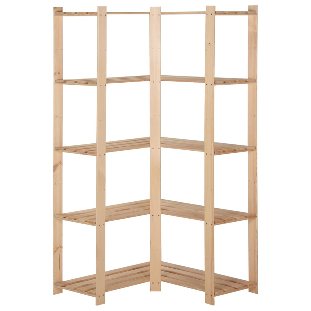 vidaXL Raft depozitare de colț 5 niveluri, 82,5x82,5x170 cm, lemn pin