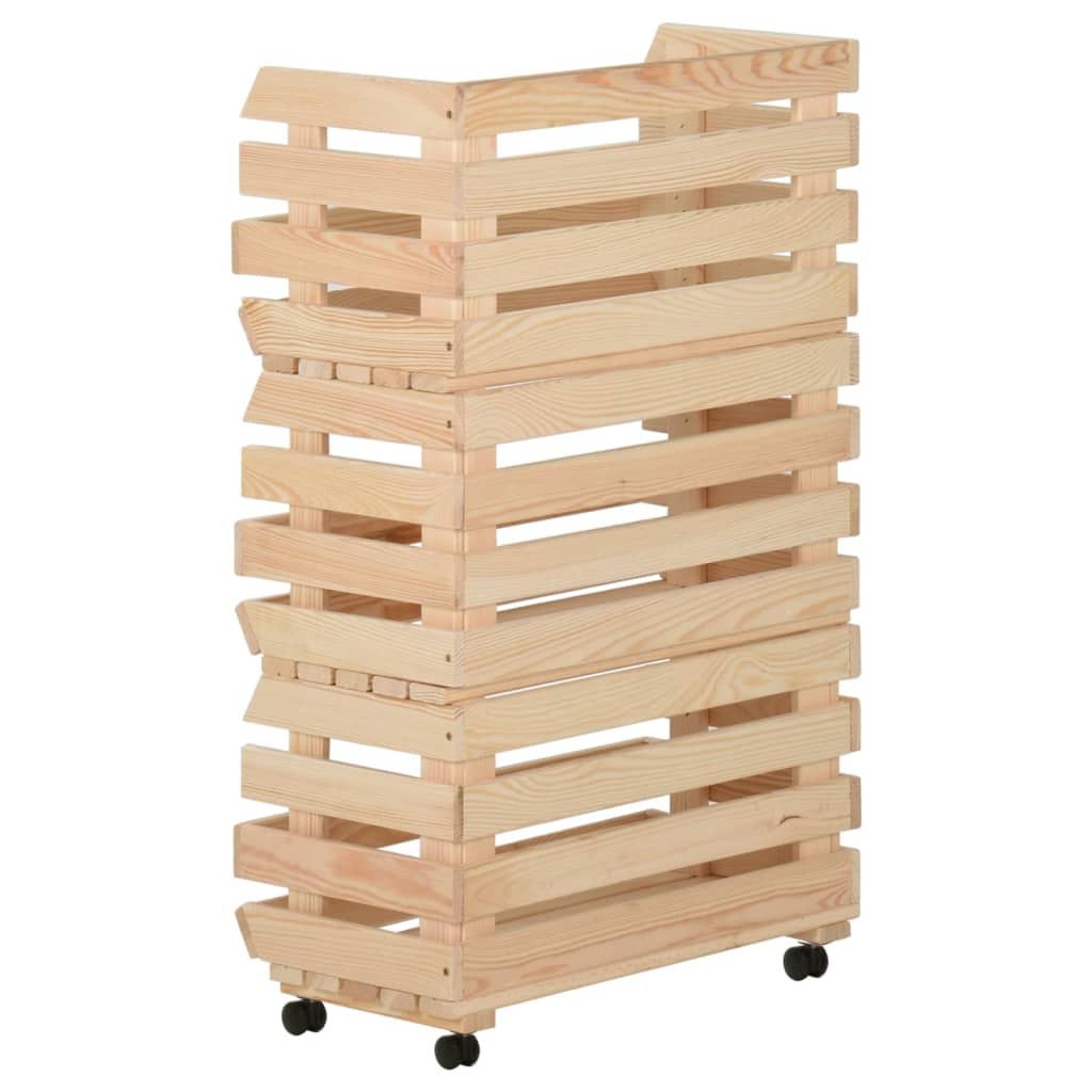 vidaXL Cărucior pentru legume, 37x30x80 cm, lemn de pin vidaXL Cărucior pentru legume, 37x30x80 cm, lemn de pin