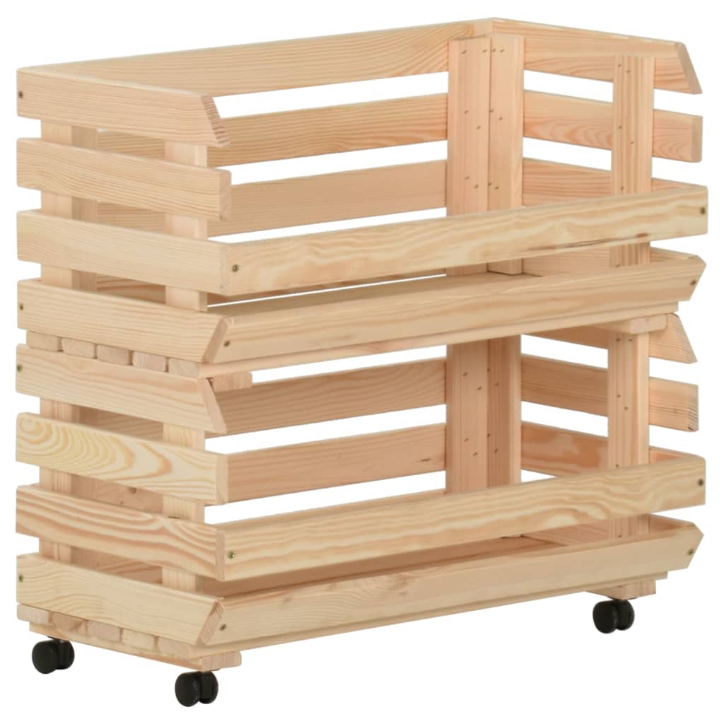 vidaXL Cărucior pentru legume, 57x30x80 cm, lemn de pin vidaXL Cărucior pentru legume, 57x30x80 cm, lemn de pin