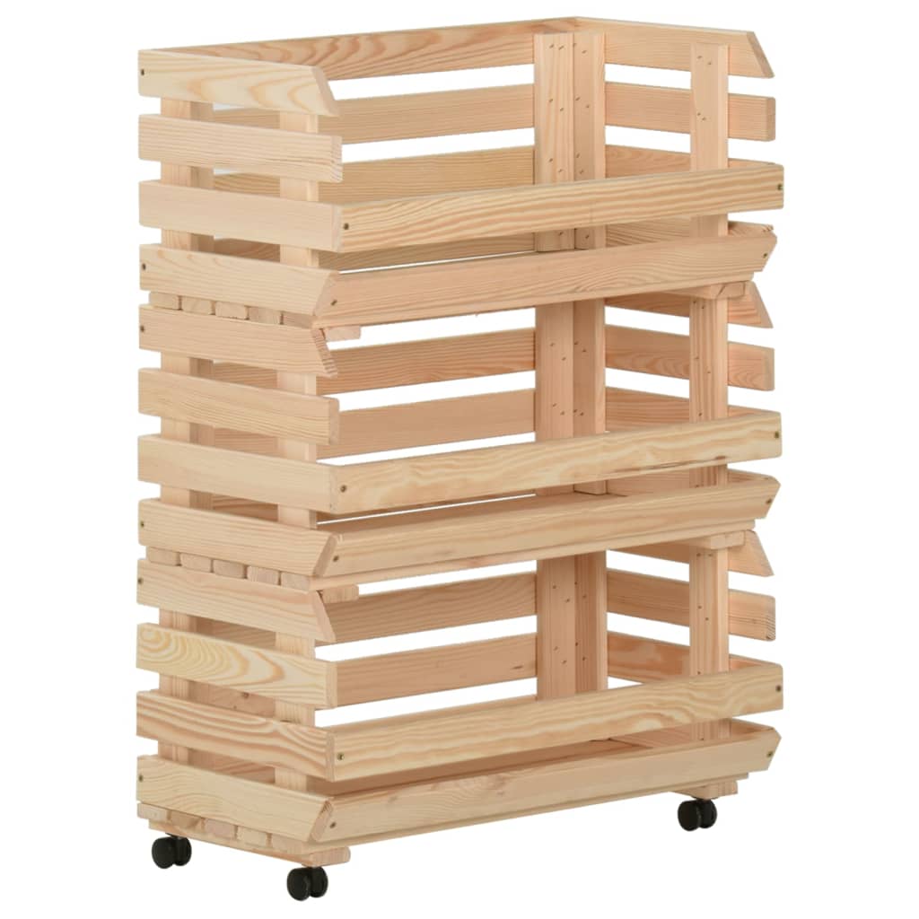 vidaXL Cărucior pentru legume, 57x30x80 cm, lemn de pin vidaXL Cărucior pentru legume, 57x30x80 cm, lemn de pin