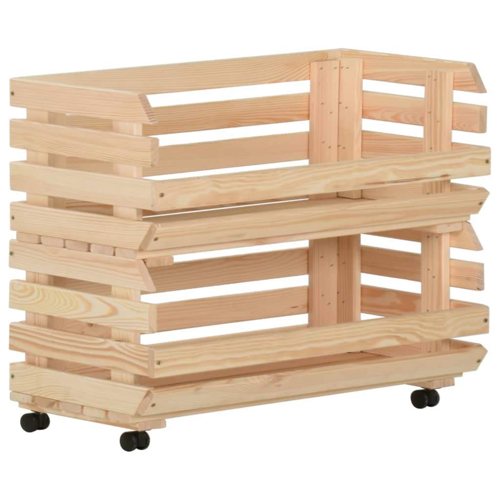 vidaXL Cărucior pentru legume, 77x30x80 cm, lemn de pin vidaXL Cărucior pentru legume, 77x30x80 cm, lemn de pin