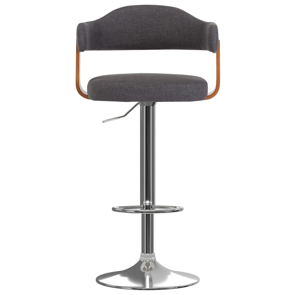 vidaXL Scaune de bar 2 buc. gri închis lemn curbat și material textil vidaXL Scaune de bar 2 buc. gri închis lemn curbat și material textil