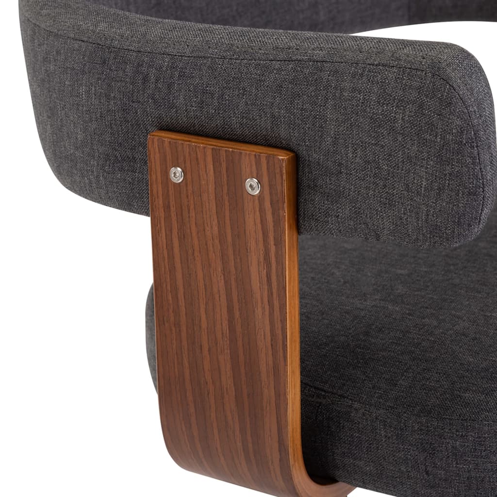 vidaXL Scaune de bar 2 buc. gri închis lemn curbat și material textil vidaXL Scaune de bar 2 buc. gri închis lemn curbat și material textil