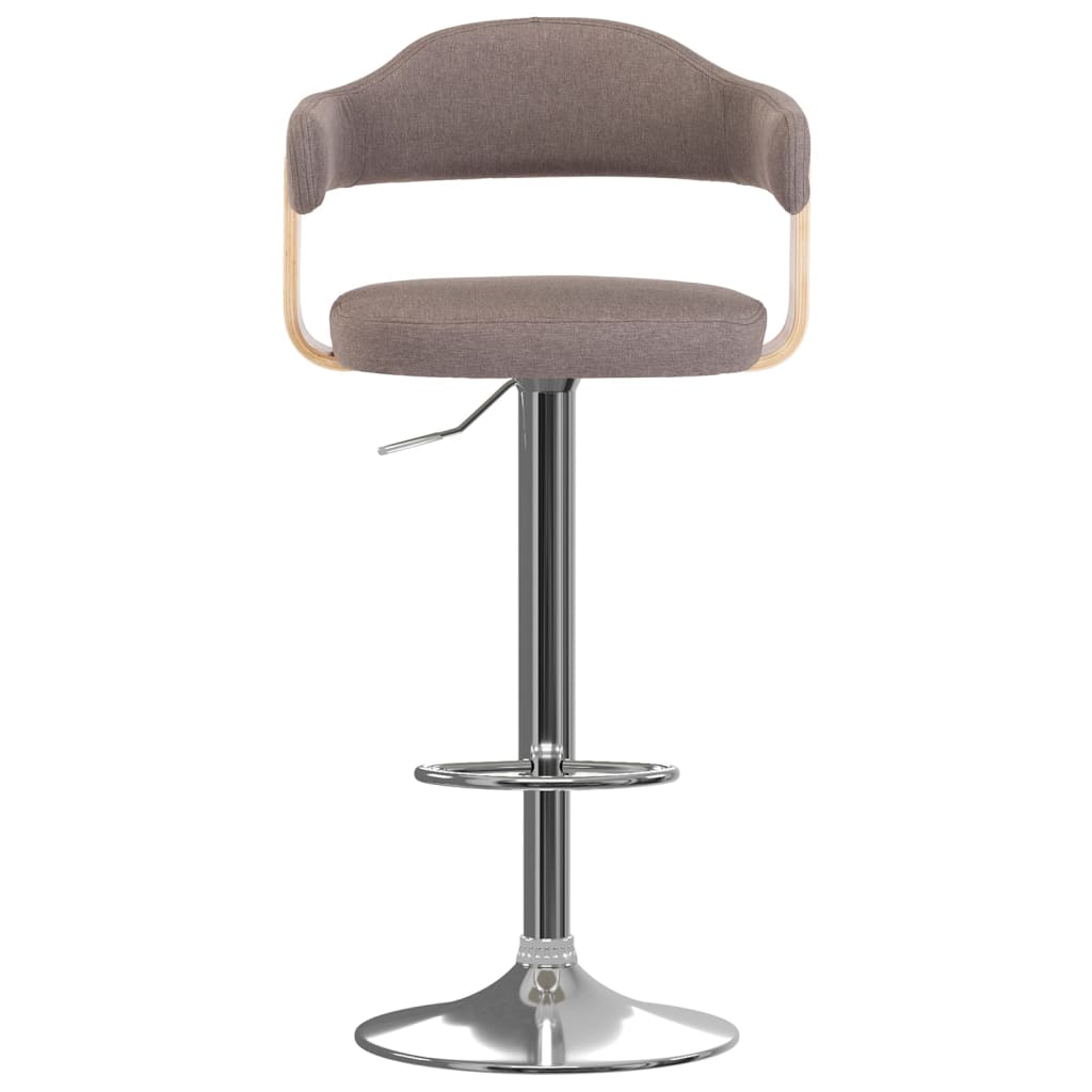 vidaXL Scaune de bar 2 buc. gri taupe lemn curbat și material textil vidaXL Scaune de bar 2 buc. gri taupe lemn curbat și material textil