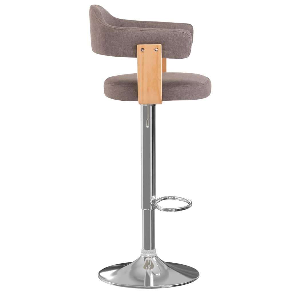 vidaXL Scaune de bar 2 buc. gri taupe lemn curbat și material textil vidaXL Scaune de bar 2 buc. gri taupe lemn curbat și material textil