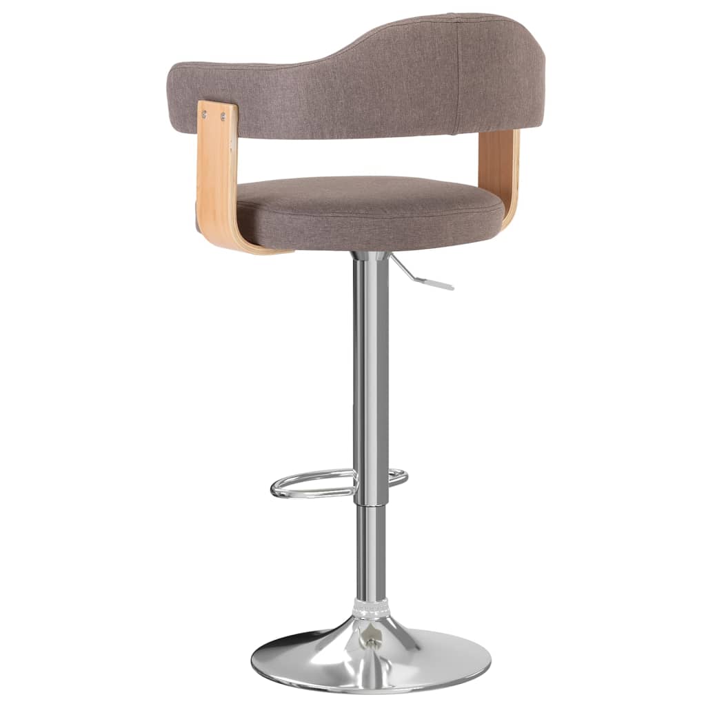vidaXL Scaune de bar 2 buc. gri taupe lemn curbat și material textil vidaXL Scaune de bar 2 buc. gri taupe lemn curbat și material textil