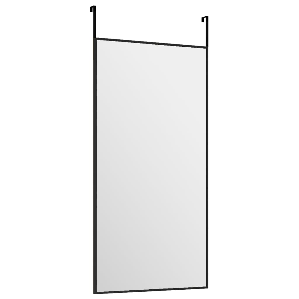 vidaXL Oglindă pentru ușă, negru, 30x60 cm, sticlă și aluminiu vidaXL Oglindă pentru ușă, negru, 30x60 cm, sticlă și aluminiu
