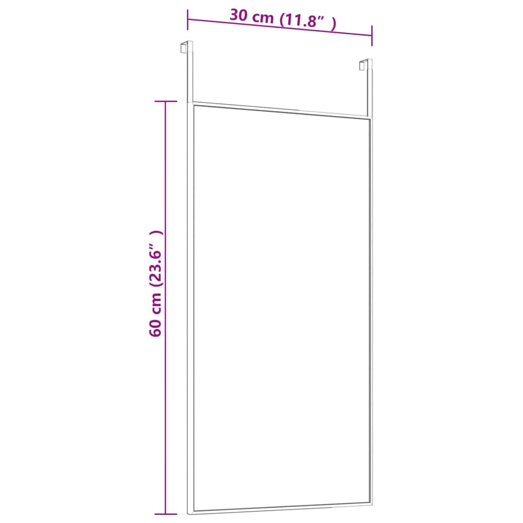 vidaXL Oglindă pentru ușă, negru, 30x60 cm, sticlă și aluminiu vidaXL Oglindă pentru ușă, negru, 30x60 cm, sticlă și aluminiu