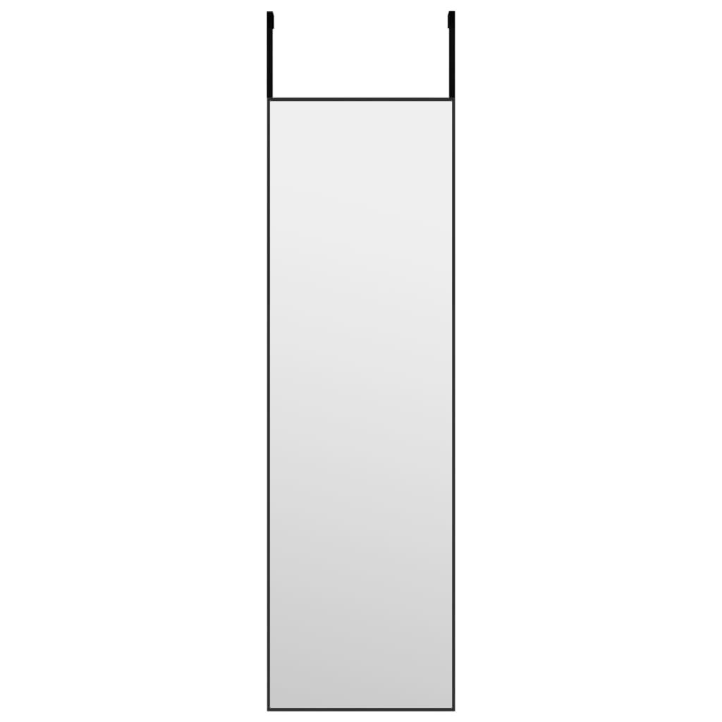 vidaXL Oglindă pentru ușă, negru, 30x100 cm, sticlă și aluminiu