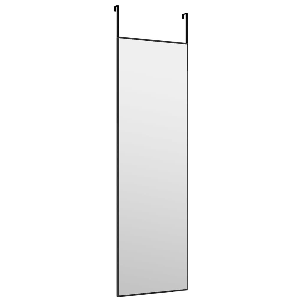 vidaXL Oglindă pentru ușă, negru, 30x100 cm, sticlă și aluminiu