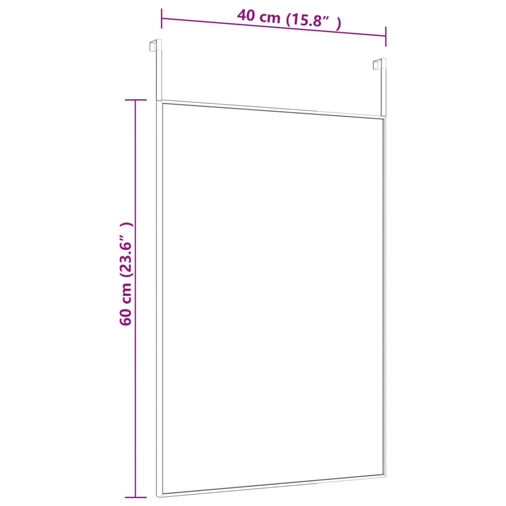 vidaXL Oglindă pentru ușă, negru, 40x60 cm, sticlă și aluminiu vidaXL Oglindă pentru ușă, negru, 40x60 cm, sticlă și aluminiu
